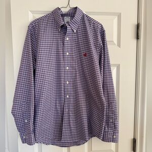 Men’s Brooks Brothers The Original Polo Shirt, Size Large, blue/red check, EUC